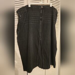 Old Navy Black Drapey Denim Skirt